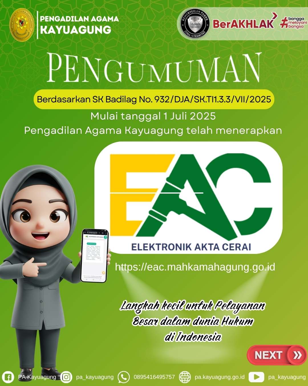 PENGUMUMAN EAC